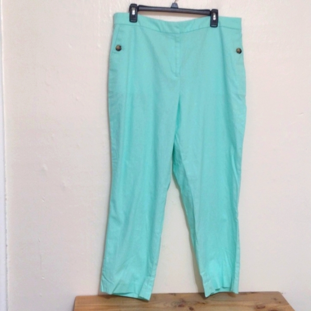J. Crew Factory Mint Green Straight-Leg Pants